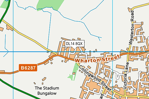 DL14 8QX map - OS VectorMap District (Ordnance Survey) DL14 8QX map - OS VectorMap District (Ordnance Survey)
