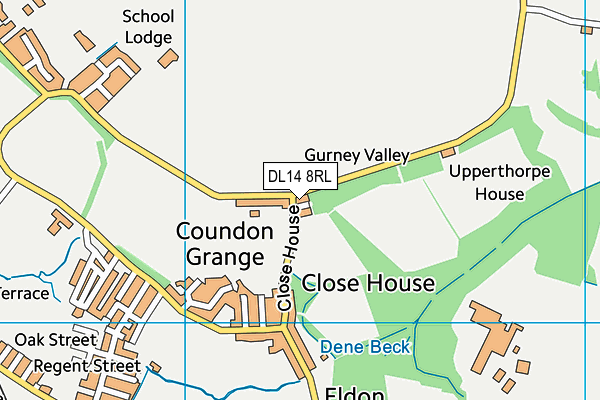 DL14 8RL map - OS VectorMap District (Ordnance Survey) DL14 8RL map - OS VectorMap District (Ordnance Survey)