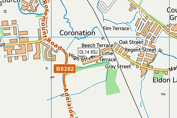 DL14 8SJ map - OS VectorMap District (Ordnance Survey) DL14 8SJ map - OS VectorMap District (Ordnance Survey)