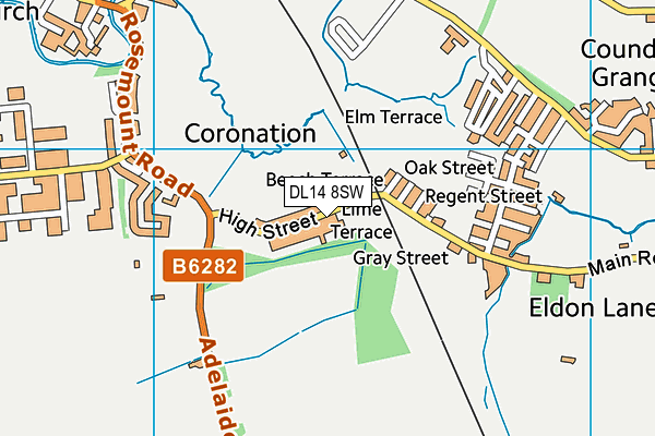 DL14 8SW map - OS VectorMap District (Ordnance Survey) DL14 8SW map - OS VectorMap District (Ordnance Survey)