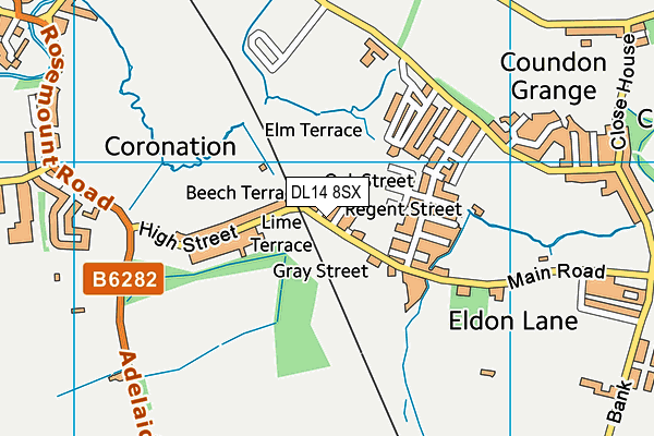 DL14 8SX map - OS VectorMap District (Ordnance Survey) DL14 8SX map - OS VectorMap District (Ordnance Survey)