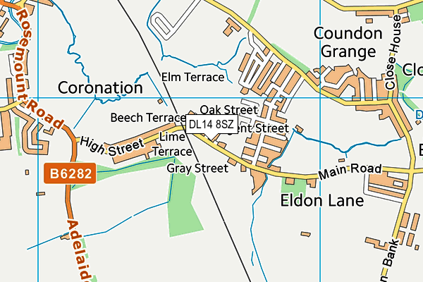 DL14 8SZ map - OS VectorMap District (Ordnance Survey) DL14 8SZ map - OS VectorMap District (Ordnance Survey)