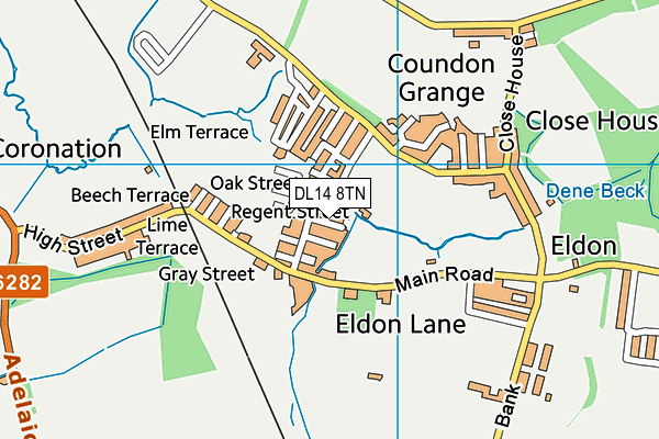 DL14 8TN map - OS VectorMap District (Ordnance Survey) DL14 8TN map - OS VectorMap District (Ordnance Survey)