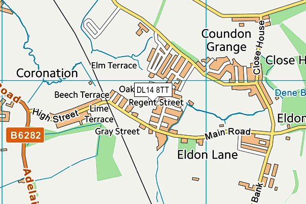 DL14 8TT map - OS VectorMap District (Ordnance Survey) DL14 8TT map - OS VectorMap District (Ordnance Survey)