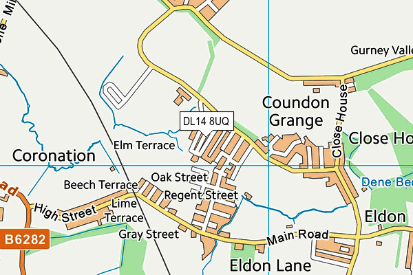 DL14 8UQ map - OS VectorMap District (Ordnance Survey)