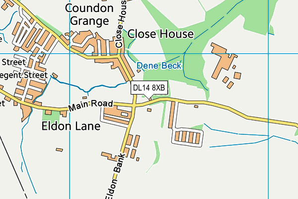 DL14 8XB map - OS VectorMap District (Ordnance Survey)