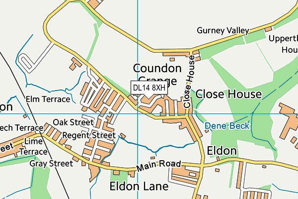 DL14 8XH map - OS VectorMap District (Ordnance Survey) DL14 8XH map - OS VectorMap District (Ordnance Survey)