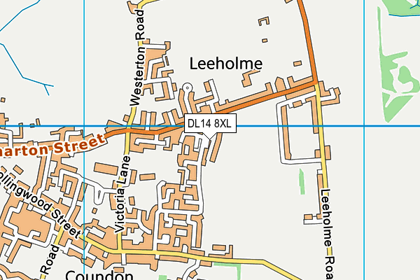 DL14 8XL map - OS VectorMap District (Ordnance Survey) DL14 8XL map - OS VectorMap District (Ordnance Survey)