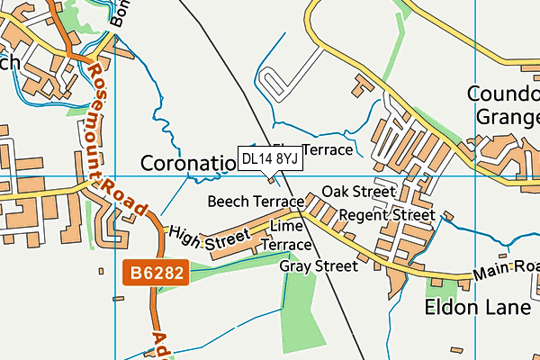 DL14 8YJ map - OS VectorMap District (Ordnance Survey) DL14 8YJ map - OS VectorMap District (Ordnance Survey)
