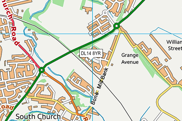 DL14 8YR map - OS VectorMap District (Ordnance Survey) DL14 8YR map - OS VectorMap District (Ordnance Survey)