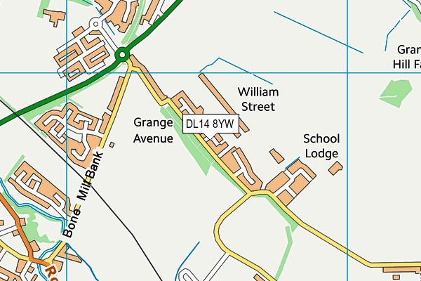 DL14 8YW map - OS VectorMap District (Ordnance Survey) DL14 8YW map - OS VectorMap District (Ordnance Survey)