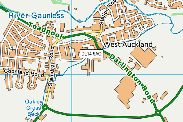 DL14 9AQ map - OS VectorMap District (Ordnance Survey) DL14 9AQ map - OS VectorMap District (Ordnance Survey)
