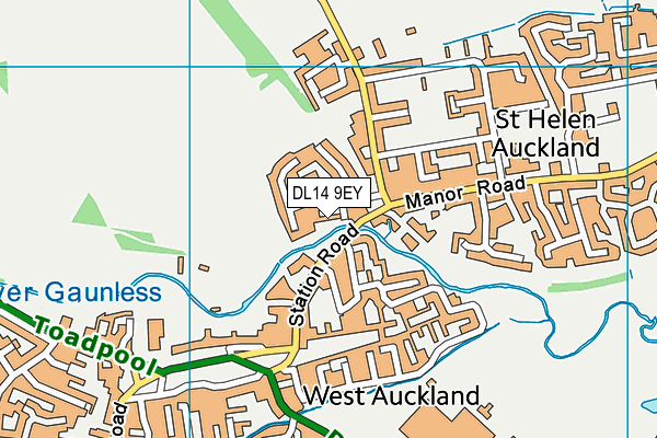 DL14 9EY map - OS VectorMap District (Ordnance Survey) DL14 9EY map - OS VectorMap District (Ordnance Survey)