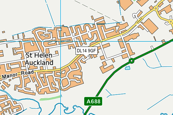 DL14 9GF map - OS VectorMap District (Ordnance Survey)
