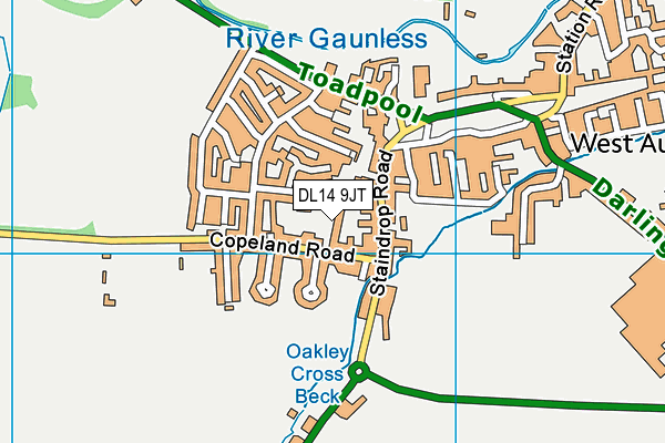 DL14 9JT map - OS VectorMap District (Ordnance Survey) DL14 9JT map - OS VectorMap District (Ordnance Survey)