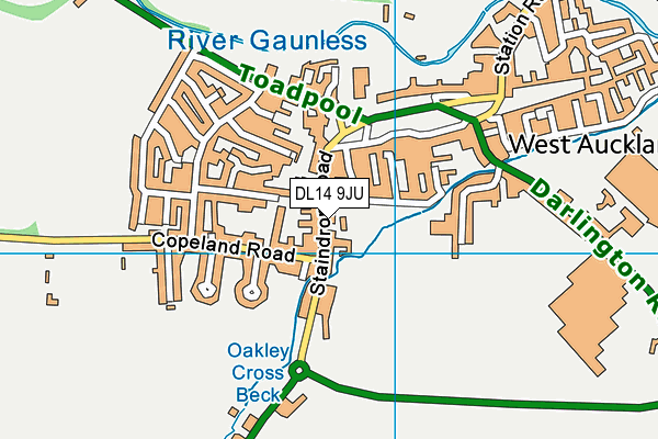 DL14 9JU map - OS VectorMap District (Ordnance Survey) DL14 9JU map - OS VectorMap District (Ordnance Survey)