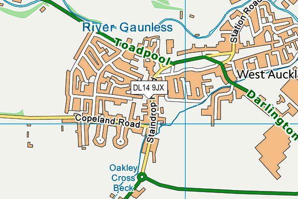 DL14 9JX map - OS VectorMap District (Ordnance Survey) DL14 9JX map - OS VectorMap District (Ordnance Survey)