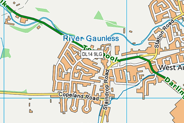 DL14 9LG map - OS VectorMap District (Ordnance Survey) DL14 9LG map - OS VectorMap District (Ordnance Survey)