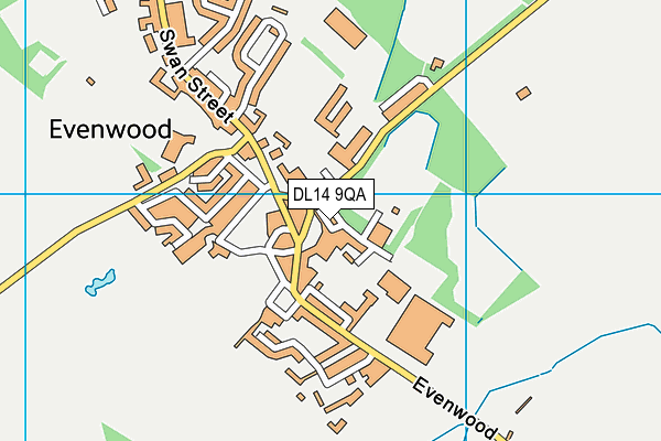 DL14 9QA map - OS VectorMap District (Ordnance Survey) DL14 9QA map - OS VectorMap District (Ordnance Survey)