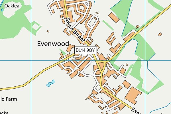 DL14 9QY map - OS VectorMap District (Ordnance Survey) DL14 9QY map - OS VectorMap District (Ordnance Survey)