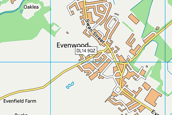 DL14 9QZ map - OS VectorMap District (Ordnance Survey) DL14 9QZ map - OS VectorMap District (Ordnance Survey)