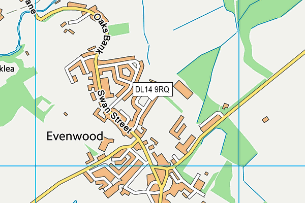 DL14 9RQ map - OS VectorMap District (Ordnance Survey) DL14 9RQ map - OS VectorMap District (Ordnance Survey)