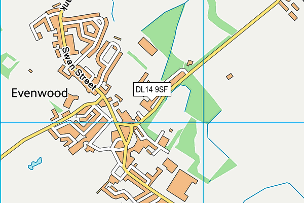 DL14 9SF map - OS VectorMap District (Ordnance Survey) DL14 9SF map - OS VectorMap District (Ordnance Survey)
