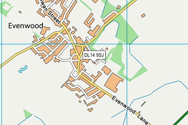 DL14 9SJ map - OS VectorMap District (Ordnance Survey) DL14 9SJ map - OS VectorMap District (Ordnance Survey)