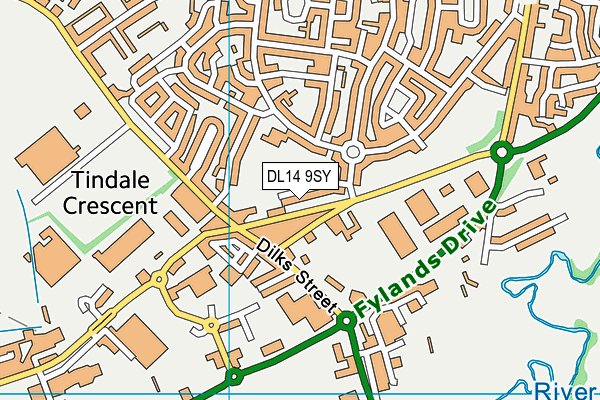 DL14 9SY map - OS VectorMap District (Ordnance Survey) DL14 9SY map - OS VectorMap District (Ordnance Survey)