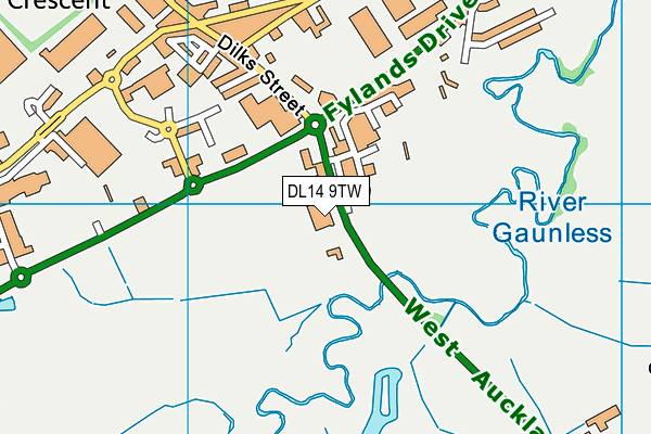 DL14 9TW map - OS VectorMap District (Ordnance Survey) DL14 9TW map - OS VectorMap District (Ordnance Survey)