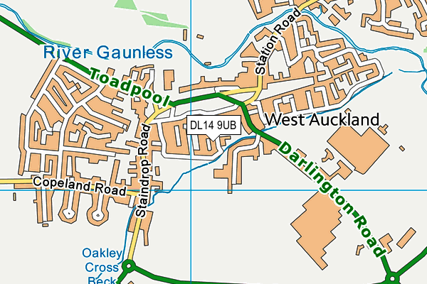 DL14 9UB map - OS VectorMap District (Ordnance Survey) DL14 9UB map - OS VectorMap District (Ordnance Survey)
