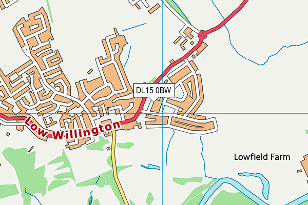 DL15 0BW map - OS VectorMap District (Ordnance Survey)