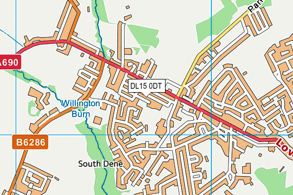 DL15 0DT map - OS VectorMap District (Ordnance Survey) DL15 0DT map - OS VectorMap District (Ordnance Survey)