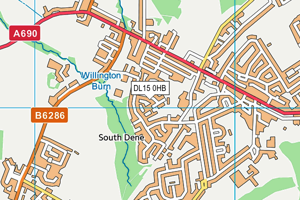 DL15 0HB map - OS VectorMap District (Ordnance Survey) DL15 0HB map - OS VectorMap District (Ordnance Survey)