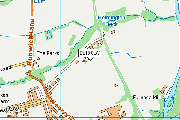 DL15 0LW map - OS VectorMap District (Ordnance Survey) DL15 0LW map - OS VectorMap District (Ordnance Survey)