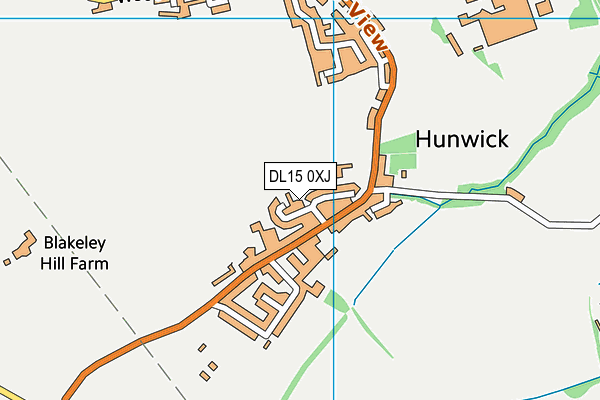 DL15 0XJ map - OS VectorMap District (Ordnance Survey)