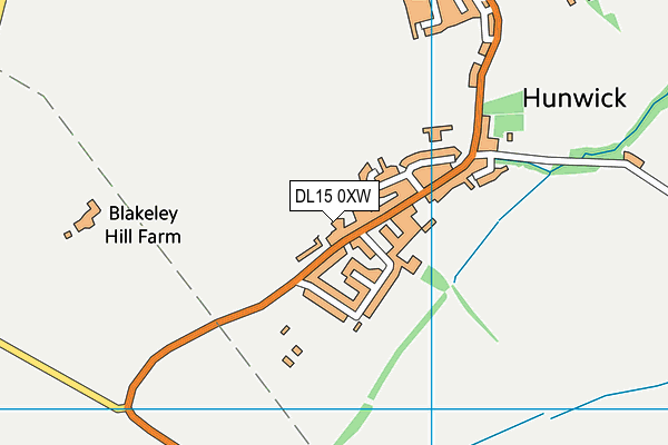 DL15 0XW map - OS VectorMap District (Ordnance Survey) DL15 0XW map - OS VectorMap District (Ordnance Survey)