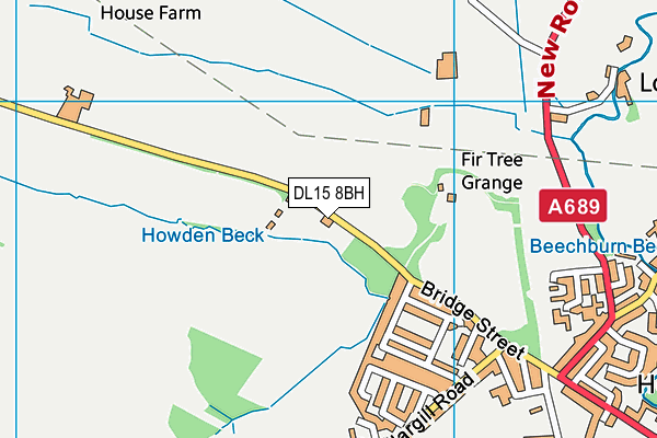 DL15 8BH map - OS VectorMap District (Ordnance Survey)