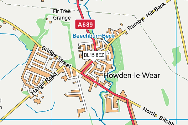DL15 8EZ map - OS VectorMap District (Ordnance Survey)