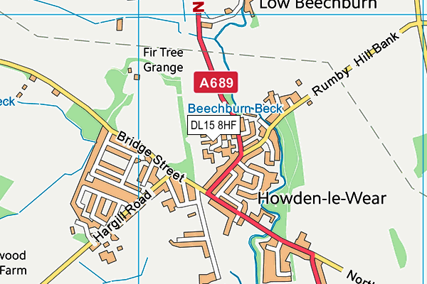 DL15 8HF map - OS VectorMap District (Ordnance Survey) DL15 8HF map - OS VectorMap District (Ordnance Survey)