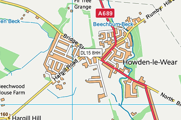 DL15 8HH map - OS VectorMap District (Ordnance Survey) DL15 8HH map - OS VectorMap District (Ordnance Survey)