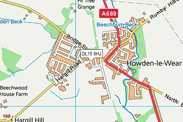 DL15 8HJ map - OS VectorMap District (Ordnance Survey) DL15 8HJ map - OS VectorMap District (Ordnance Survey)