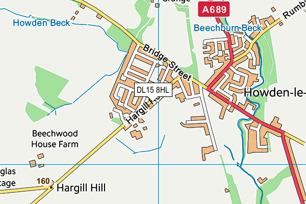 DL15 8HL map - OS VectorMap District (Ordnance Survey) DL15 8HL map - OS VectorMap District (Ordnance Survey)