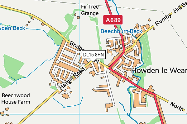 DL15 8HN map - OS VectorMap District (Ordnance Survey) DL15 8HN map - OS VectorMap District (Ordnance Survey)