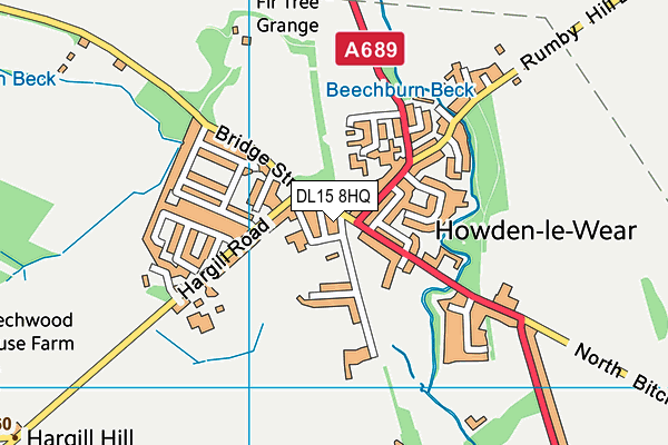 DL15 8HQ map - OS VectorMap District (Ordnance Survey)