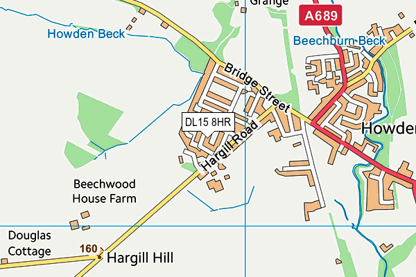 DL15 8HR map - OS VectorMap District (Ordnance Survey) DL15 8HR map - OS VectorMap District (Ordnance Survey)