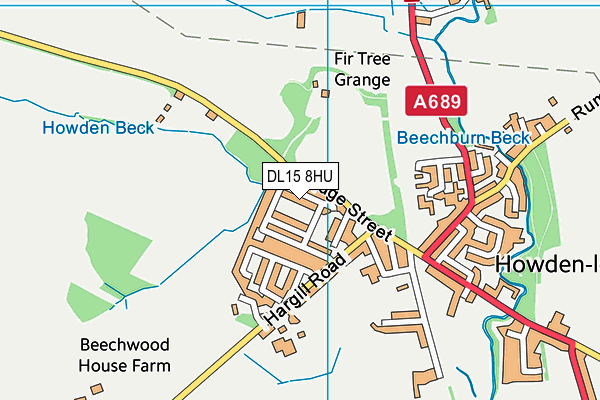 DL15 8HU map - OS VectorMap District (Ordnance Survey) DL15 8HU map - OS VectorMap District (Ordnance Survey)