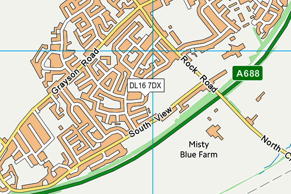 DL16 7DX map - OS VectorMap District (Ordnance Survey) DL16 7DX map - OS VectorMap District (Ordnance Survey)