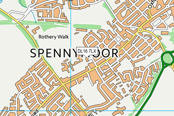 DL16 7LX map - OS VectorMap District (Ordnance Survey) DL16 7LX map - OS VectorMap District (Ordnance Survey)