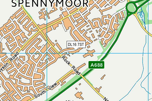 DL16 7ST map - OS VectorMap District (Ordnance Survey)